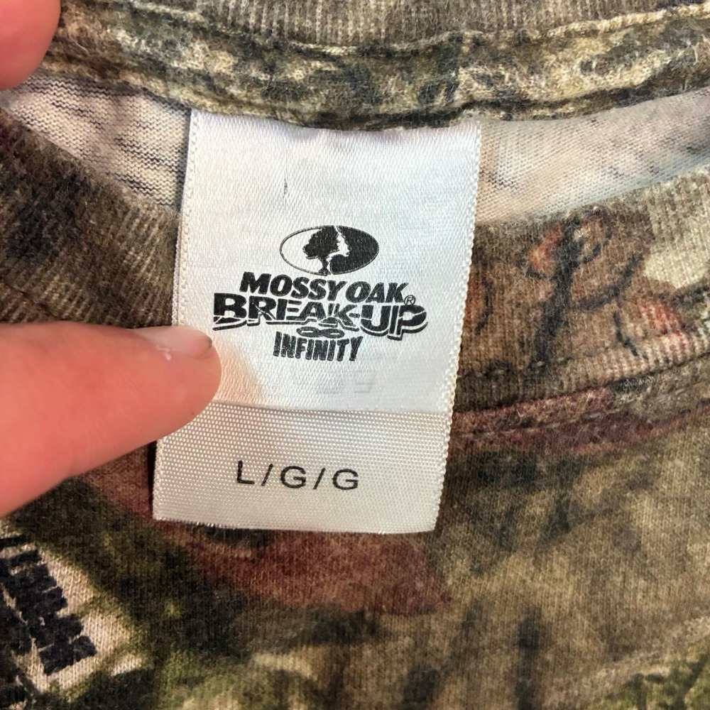 Mossy Oak Break-Up Infinity Camo Hunting T Shirt Mens Large Long Sleeve Green - Picture 4 of 7